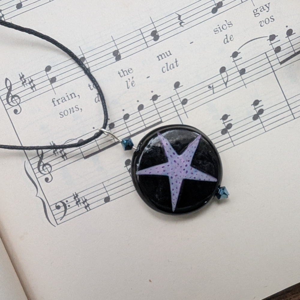 Black and Purple Star Pendant Necklace